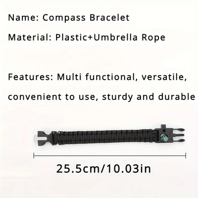 SurvivalPro | TrekMaster | 5-in-1 Paracord Survival Bracelet