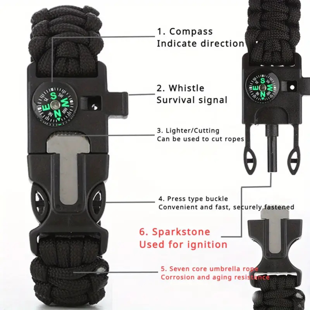 SurvivalPro | TrekMaster | 5-in-1 Paracord Survival Bracelet