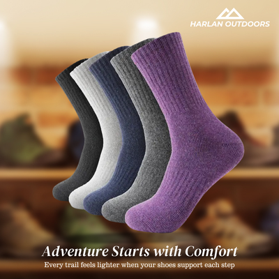 WoolHaven | ThermalSoft | 5-Pair Merino Wool Winter Hiking Socks for Women