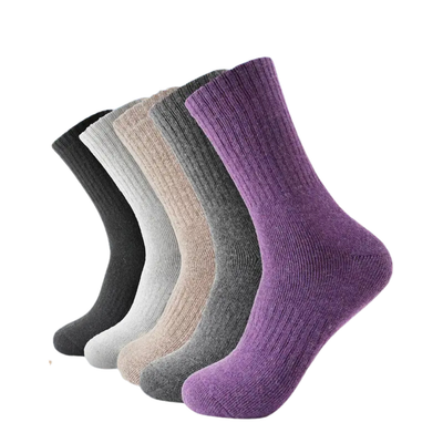 WoolHaven | ThermalSoft | 5-Pair Merino Wool Winter Hiking Socks for Women