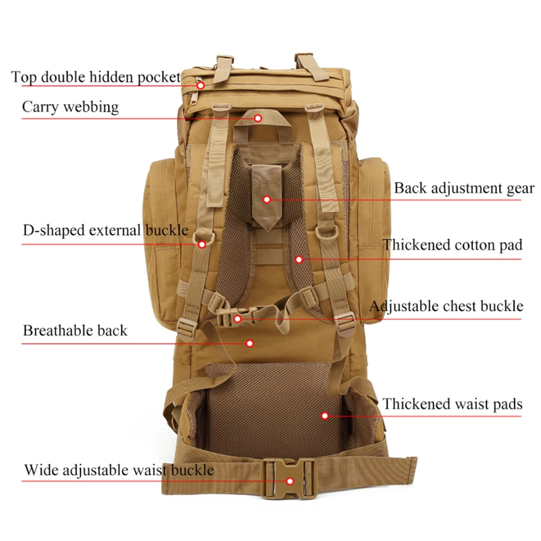 TitanPack | Force70 | 70L Military Tactical Waterproof Backpack